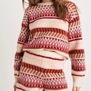 LULUS FAIR ISLE MATCHING TWO PIECE SWEATER / SHORTS SET
